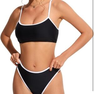 Suuksess High Rise Contrast Trim Bikini, Medium, NWOT